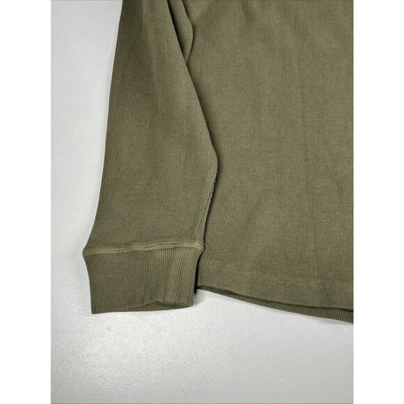 American Giant Shirt Mens Medium French Rib Long Sleeve Olive Green Knit Tee USA - Picture 4 of 12
